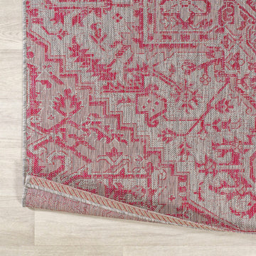 Estrella Bohemian Medallion Textured Weave Indoor/outdoor Runner Rug
